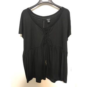 Black String-tie Top